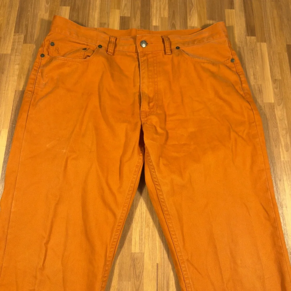 Polo Ralph Lauren Mens Orange Cotton Twill Straight Leg Pants 35x32